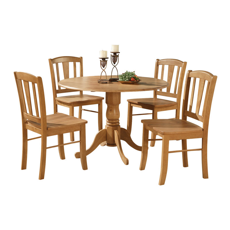 Natural Oak Finish Solid Wood Top - Dining Room Set
