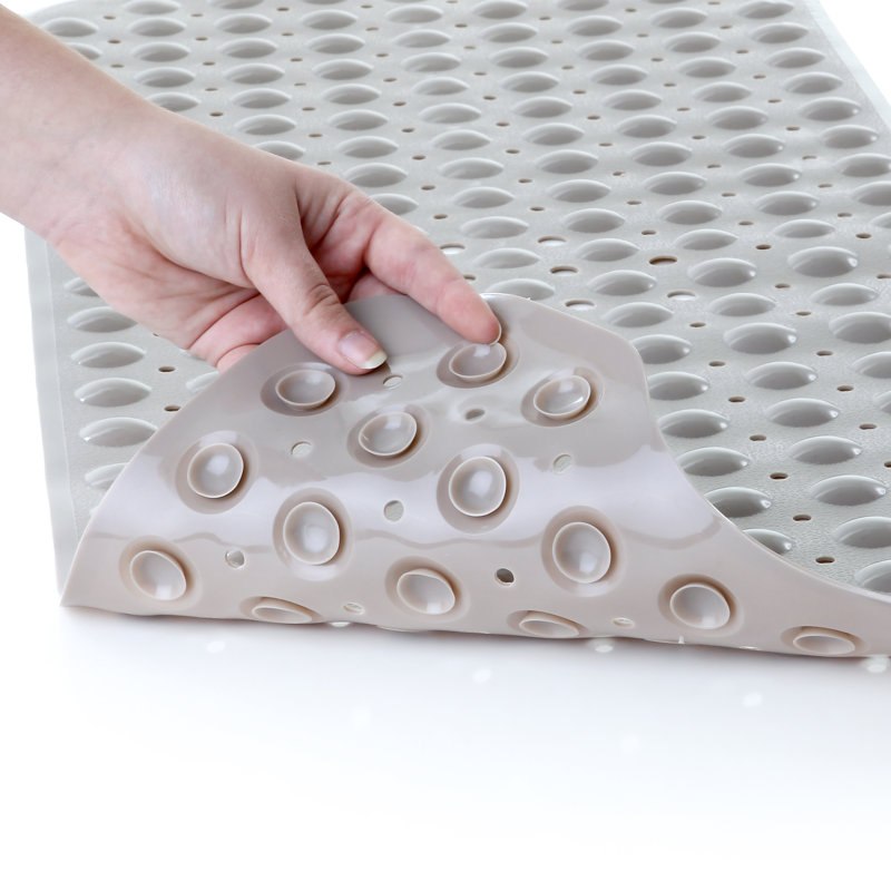 Extra Long Non-Slip Bathtub Mat with Suction Cups, Tan