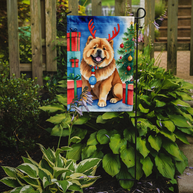 Drapeau de Noël renne de jardin, Chow-chow