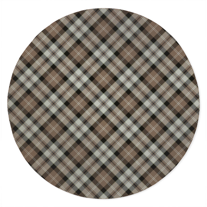 Anthony Plaid Non-Slip Outdoor Rug, Round 5'
