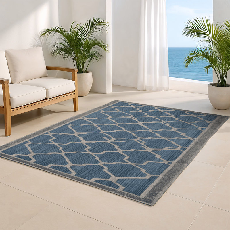 Tapis gris intérieur et extérieur Trellis, Rectangulaire 2 pi x 3 pi