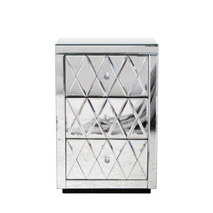 Saudra 25.98" H Mirrored Glass Nightstand