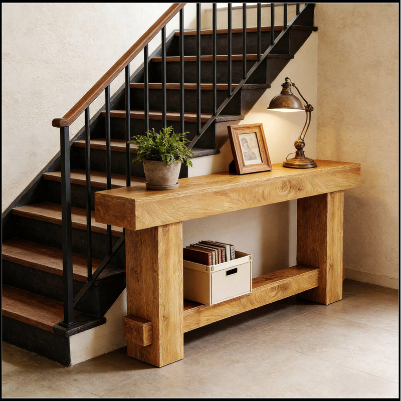 Table de couloir de style moderne, table de canapé, table de couloir, console avec surface spacieuse pour la présentation et le rangement