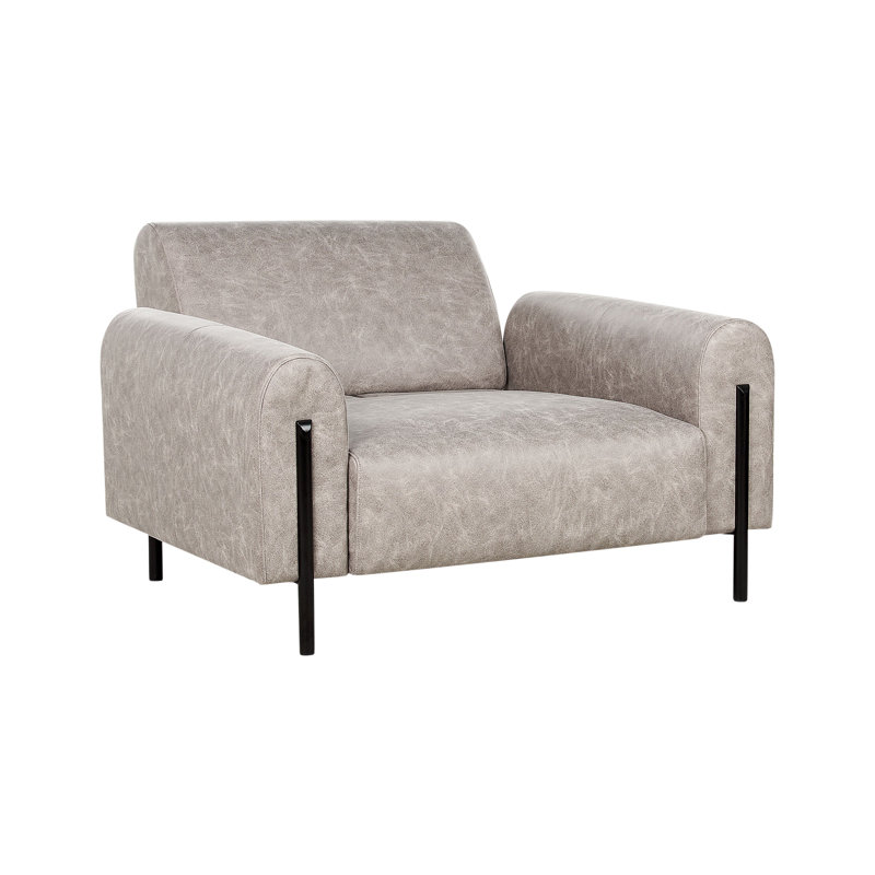 Danery Faux Leather Armchair, Grey