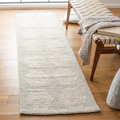 Woodring Hand-Knotted Wool/Cotton Beige Area Rug