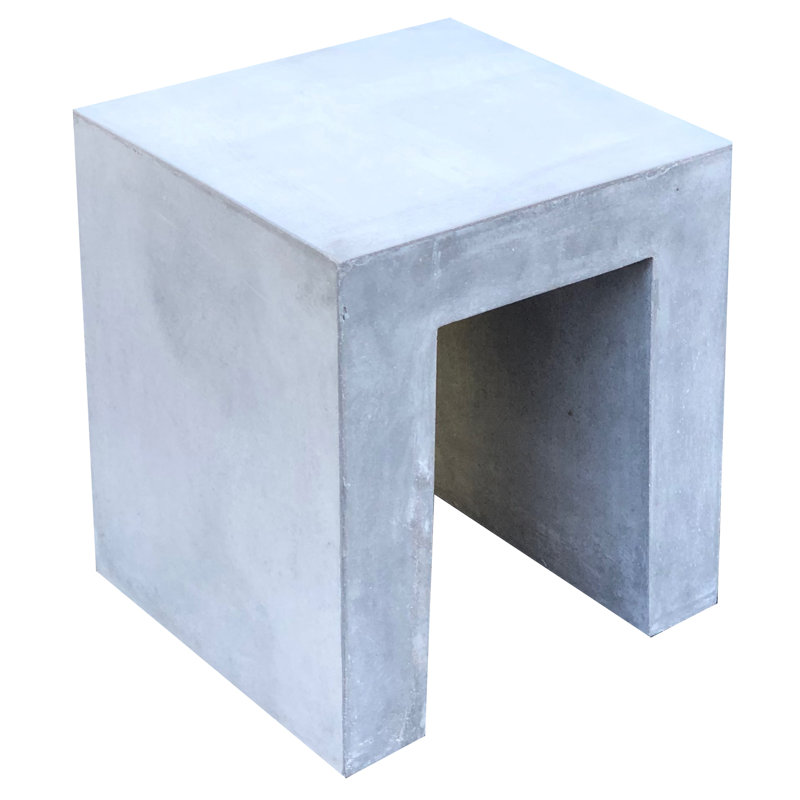 Ferranti Concrete Outdoor Ottoman, White