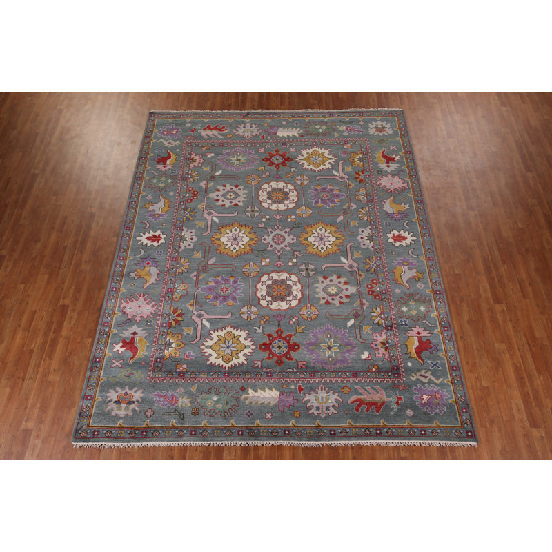 Tapis oriental gris Oushak All-Over 9 x 12