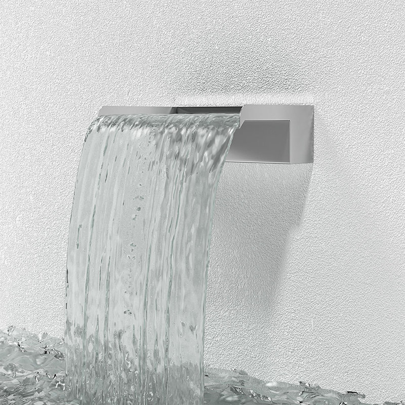 Outdoor Stainless Steel Waterfall Fountain, 10cm H x 30cm W x 20cm D