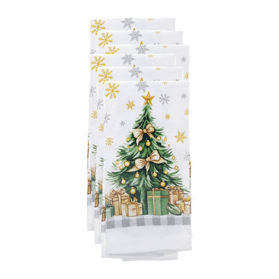 Ensemble de 6 essuie-mains (arbre de Noël)