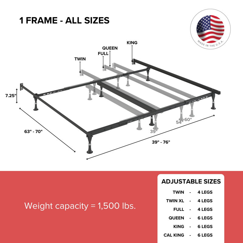 Atlas-Lock - Bed Frame with Glides, Twin