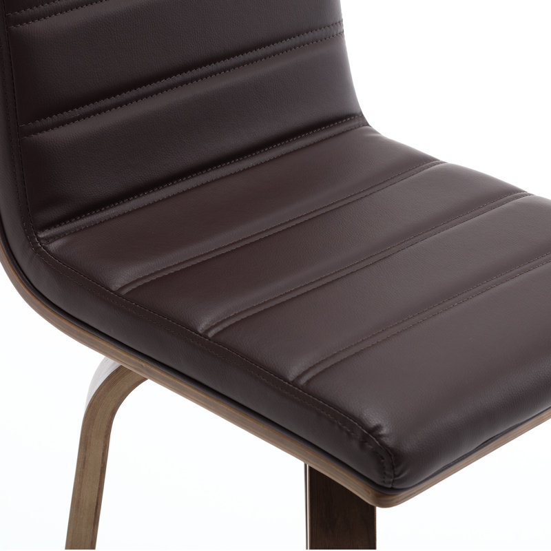 Swivel Upholstered 26"/29" Counter & Bar Stool With Solid Wood Frame and L-Shaped PU Leather Back (Set of 4)