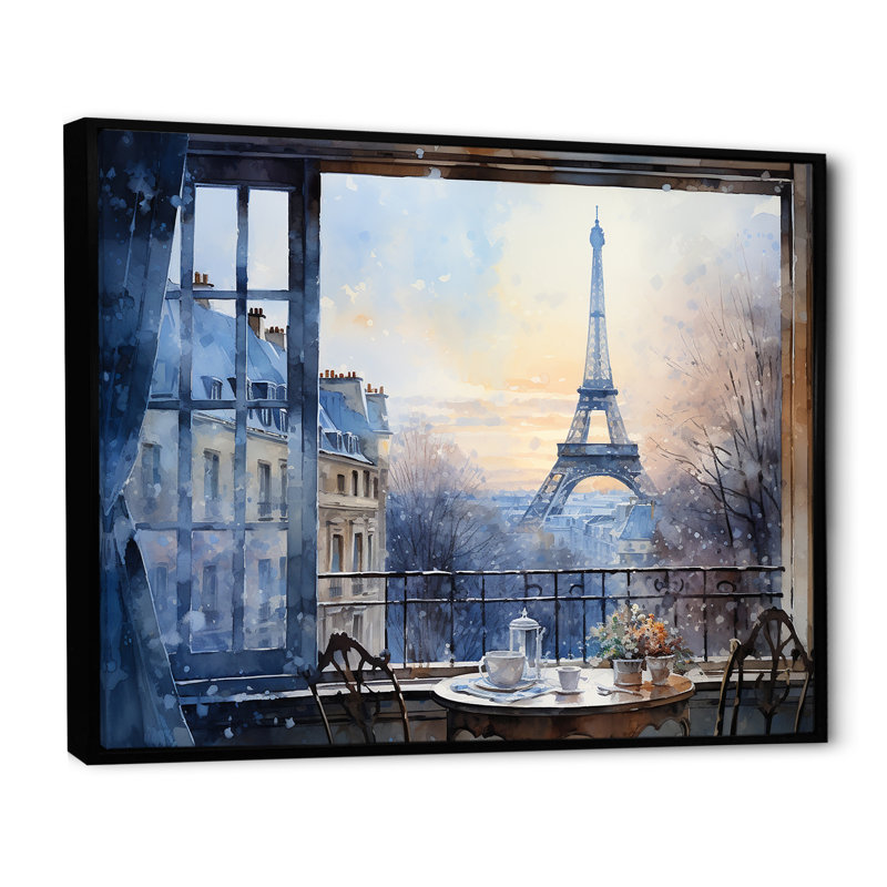 Art urbain gris, rue Parisienne II - City Paris, Cadre flottant noir, H 30 po x l 40 po x P 1,5 po