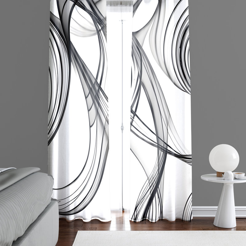 Paire de rideaux semi-transparents en polyester Daniellee, L 20 po x L 82 po