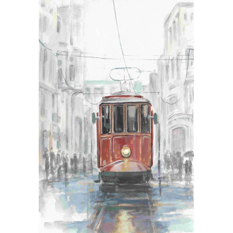Watercolor Streetcar Study I, H 18 po x l 12 po