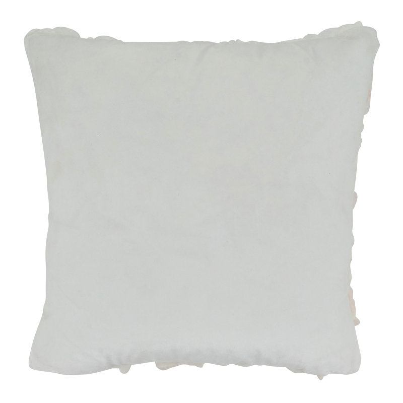 Medium Pink and White 3D Rose Decorative Throw Pillow