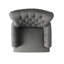Fauteuil club gris foncé avec tissu, 33,45 po Largeur, hauteur 37,21 po, chaise en tissu 33,74 po, décoration élégante, profondeur, hauteur