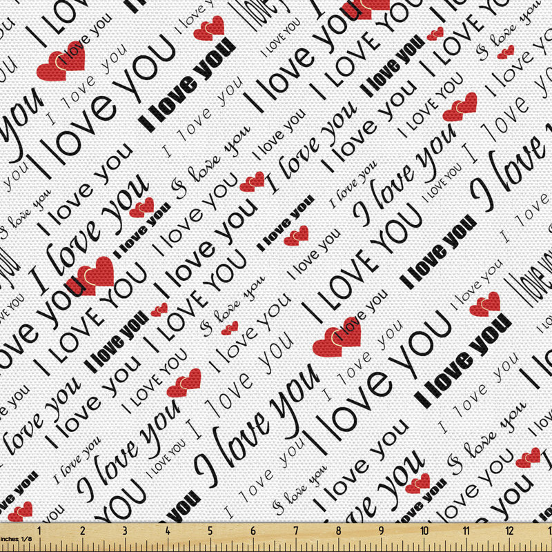 Tissu Ambesonne I Love You, l 58 po x L 108 po