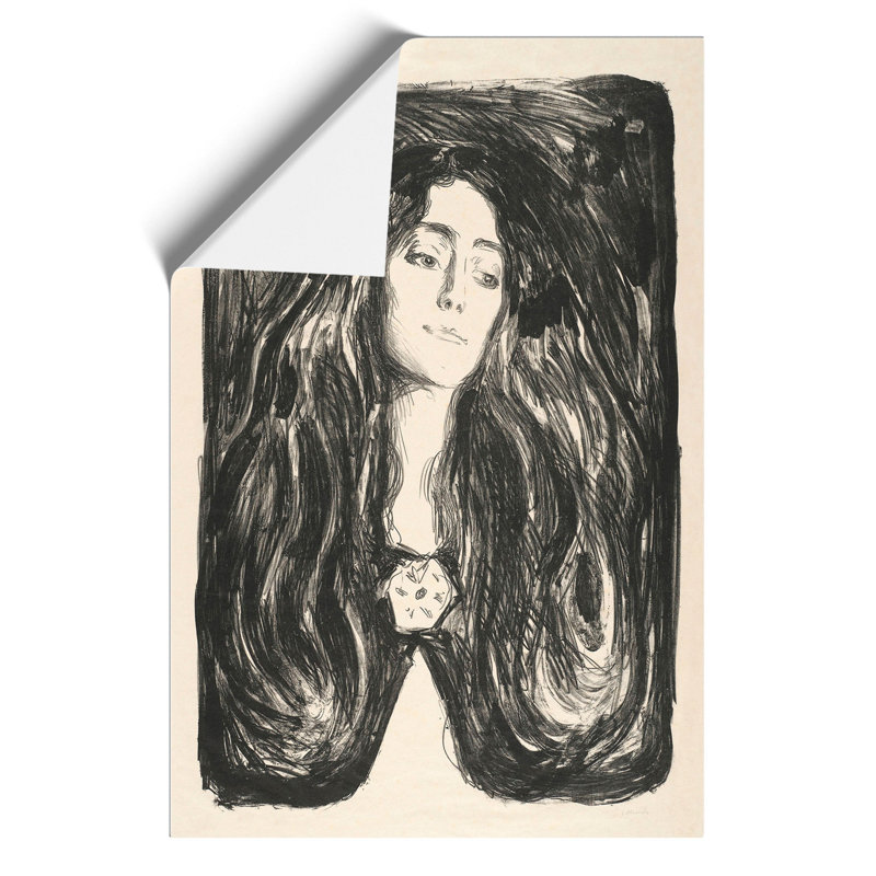 Eva Mudocci by Edvard Munch - No Frame Painting, 42cm H x 30cm W x 0.1cm D