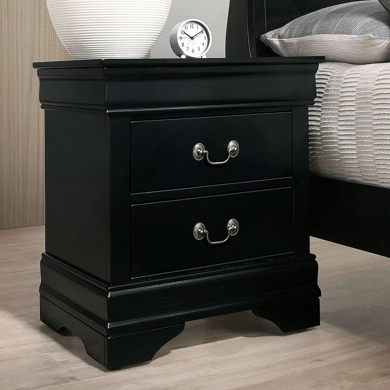 Table de chevet 1 pièce Louis Philippe, Noir
