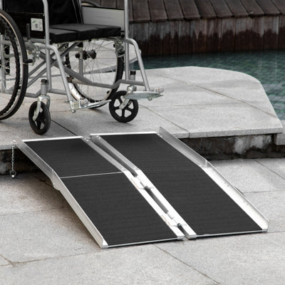 Rampe portative de fauteuil roulant pour les portes, rampes de fauteuil roulant de 4 pi pour les marches, les escaliers, les marches, l'entrée