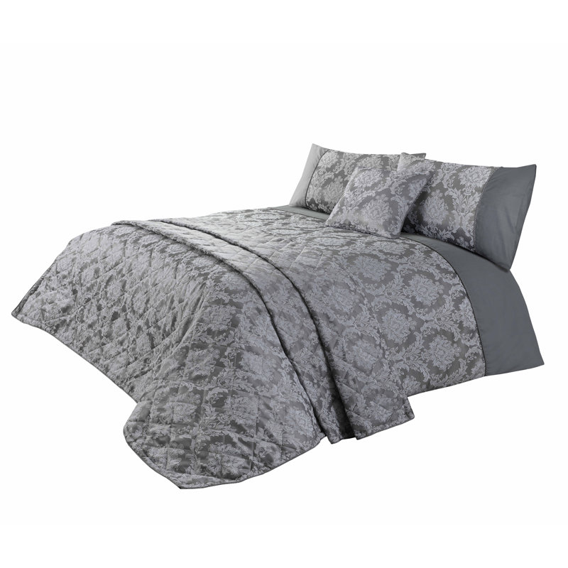 Friesen Damask Duvet Cover Set with Pillowcases, Single Duvet Cover + 1 Pillowcase