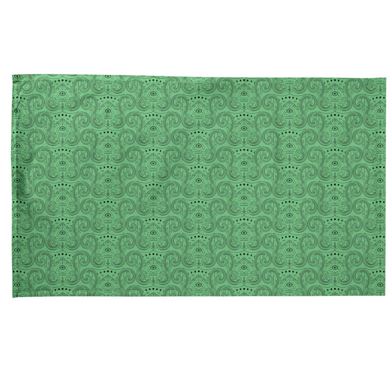 Serviette de thé à motif troisième œil, Sergé de coton, Vert