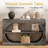 55" Farmhouse Console Table,3-Tier Large Capacity Long Entryway Table Sofa Table with Oval Hollowed Out-924722118