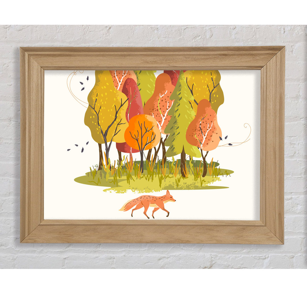 Fox In The Woodland - Einzelner Bilderrahmen Kunstdrucke