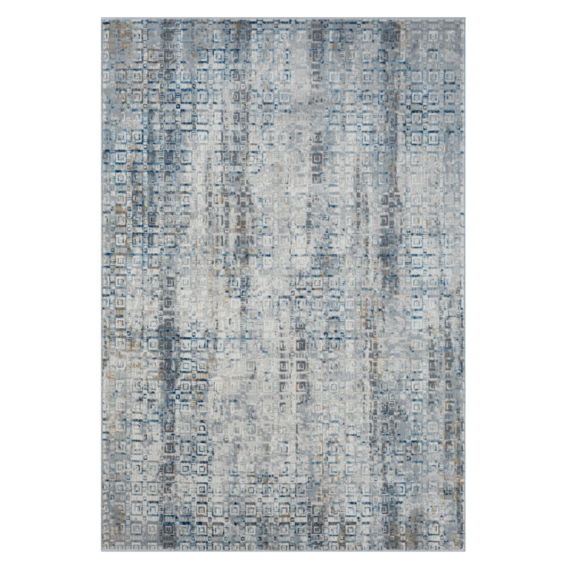 Lillith Machine Woven Beige/Blue/Grey Indoor Rug, Rectangle 200 x 290cm