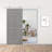 30 In. X 80 In. Light Grey Painted Finished Composite MDF 6 Panel Interiorsliding  Barn Door With Hardware Kit-55594941