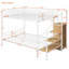 Twin Over Full Metal Bunk Bed With Wire Shelving And Lateral Storage Ladder And Wardrobe, Black-1764216787