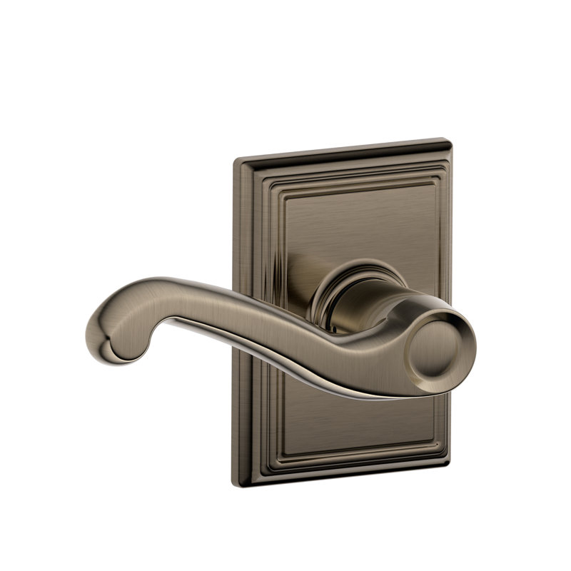 Flair Lever with Addison Trim Hall and Closet Lock, Antique Nickel