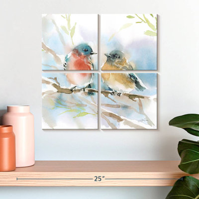 Paire d'oiseaux bleus Brampt au printemps