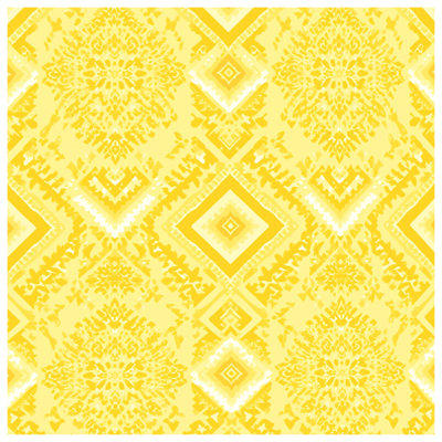 Yellow Ornate Pattern Quilted Bedspread All Sizes