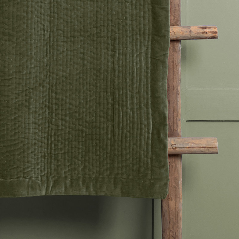 Haze Quilted Throw Blanket, Dark Green