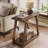 Narrow Side Table, Solid Wood End Table With 2-Tier Storage (2 Pcs)-295733402-300707510