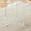 Table de salle à manger moderne et minimaliste en bois moderne avec pieds en acrylique, conception rectangulaire, convenant aux restaurants, salons, cuisines, disponible en blanc + panneau de fibres à densité moyenne et bois et panneaux de fibres à de