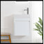 Meuble-lavabo mural 18 po avec lavabo en résine blanche et porte d'armoire à fermeture en douceur 18 po-1865138296
