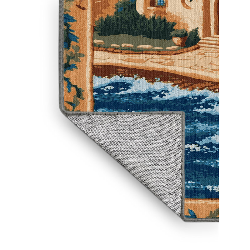  Tapis bord de mer lavable Villa, Rectangle 7 pi x 9 pi