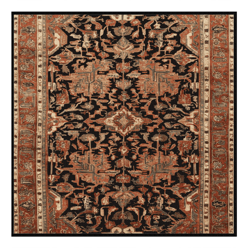 Tapis brun lavable à la machine, Carré 7 pi