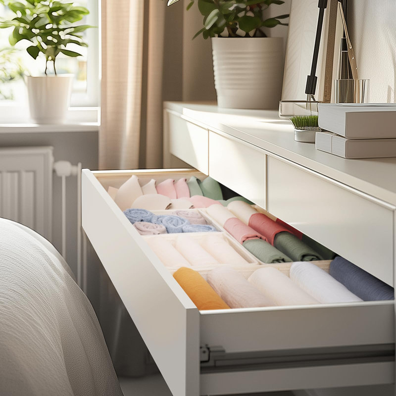 Ensemble de 10 tiroirs de rangement pour commode pour vêtements de bébé, sous-vêtements, organisation de garde-robe pliable et bacs de rangement, beige