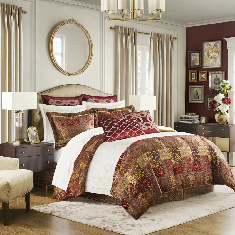 4 Piece Brown Comforter Set Brown, Brown, King Comforter + 3 Additional Pieces