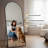Black Arched Full Length Mirror, 56" x 21", Tempered Glass Floor Mirror with Aluminum Alloy Frame, Wall-Mountable or Leaning-25005850-25005852
