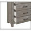 Commode 1 pièce à finition grise rustique avec tiroirs de rangement et meubles de chambre à coucher en métal noir