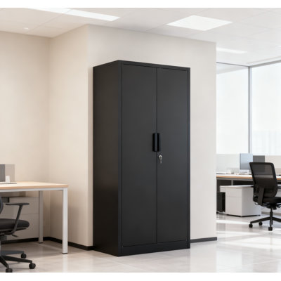 70-inch 2-door File Cabinet With Lock, 4 Adjustable Shelves, Heavy-duty Steel Construction, For Commercial Office, Home Office, Legal Size & Letter Fi by Ivy Bronx