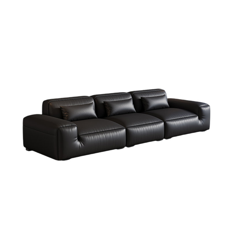 Minimalist retro in-line sofa, 29.52" H x 129.92" W x 40.15" D, 5
