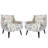 Davey Upholstered Pattern Leaf Linen Blend Tufted Wide Back Armchair with Solid Wood Leg-1897452733