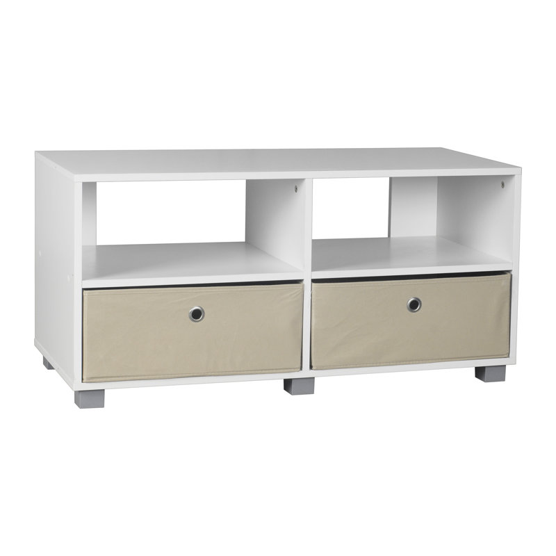 Unfinished TV Stand for TVs up to 43", White/Beige