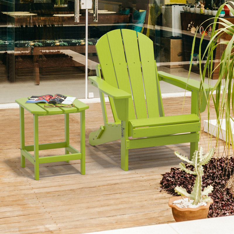 Table d'appoint en plastique Ambrie, Vert citron
