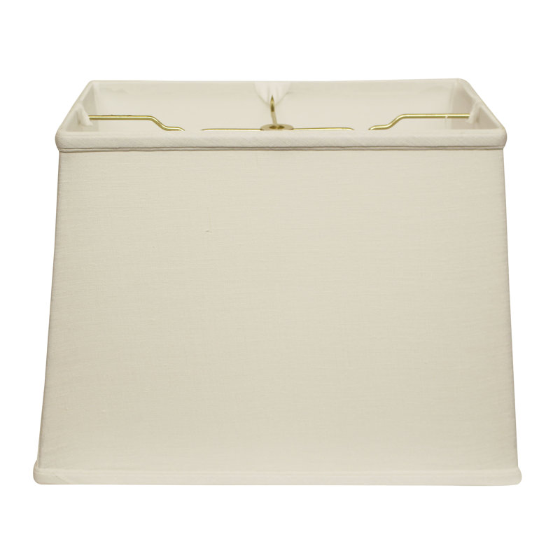Retro Rectangle Softback Fabric Lampshade with Washer Fitter for Table Lamps, 10.75" H x 16" W x 10" D, White